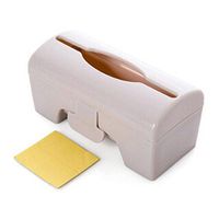 Plastic Wall-mounted Garbage Bag Storage Box Container Grocery Bags Dispenser Organizer for Kitchen Bathroom Office (Beige)
