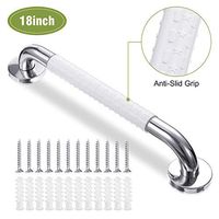king do way Bathroom Grab Bar Safety Handle with Safety Anti Slip Grip Ring Bathtub Handrail Shower Hand Grip Shower Grab Bar Stainless Steel Chromed for Bathroom, Kitchen, Stairs 18inch