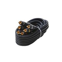 6' FT 3 RCA Male Cable Video Composite Gold Python Home Theater Triple Stereo Audio Video Bonded RCA Component Plug RCA 3 m/m Connection Kit Hook-Up 75 Ohm Signal Shield with Connectors