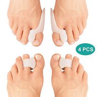 Toe Separators Hammer Toe Straightener, 4 Pack Big Toe Spacers, Gel Spreader Correct Crooked Toes, Bunion Corrector and Bunion Relief for Overlapping, Hallux Valgus, Yoga