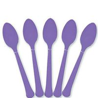 Extra Heavy Weight Plastic Spoons | 20ct (New Purple)