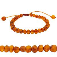Amberalia Adjustable Baltic Amber Bracelet (6.3"+3.5"), Helps in Pain Relief - Boost Immune System - ONE Size FITS Most - Raw Cognac -L