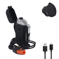 Waterproof Lighter,JiaDa USB Plasma Electric Lighter Waterproof with Flashlight Flameless Lighter Windproof Arc Lighter for Outdoor Camping Hiking 2in1 (Black)
