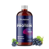 Liquid Protein Hydrolyzed by Proteinex 18 Grams Protein, 30 oz, No Fat, Sugar Free, No Carbs. Predigested Hydrolysate Supplement. Supports Recovery Surgery Treatment Muscles and Joints (30, Grape)