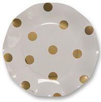 Sophistiplate Disposable Gold Polka Dot Paper Salad/Dessert Plates (Pack of 30) for Birthdays, Holidays, Parties, Showers, Cocktail Parties & Special Events and Entertaining