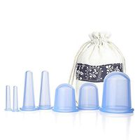 Facial Cupping Set Silicone Cupping Therapy Sets 7Pcs Anti-Cellulite Cup Vacuum Suction Massage Cups with Velvet Pouch for Muscle,Nerve,Joint Pain Relief and Cellulite Blaster Massage