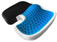 Orthopedic Seat Cushion Coccyx EXTRA LARGE Memory Foam Gel Sitting Pillow for Back Pain, Sciatica and Tailbone Relief - Perfect Fit for Office and Kitchen Chair, Wheelchair, Car, Truck (XL-Black)