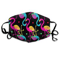 NiYoung Unisex Breathable Reusable Colorful Heart Flamingo Mouth Cover, Adjustable Earloop Safety Anti Dust Half Face Cover for Running Cycling Travel Skiing
