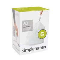 simplehuman Code G Custom Fit Drawstring Trash Bags, 30 Liter / 8 Gallon, 3 Refill Packs (60 Count)