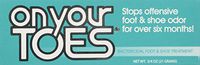 On Your Toes Foot Bactericide Powder - Eliminates Foot Odor for Six Months, 21 grams (One Pack)