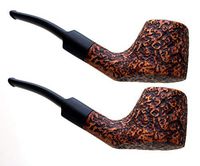 2 x Large Bent Sandpebble Volcano Tobacco Pipes