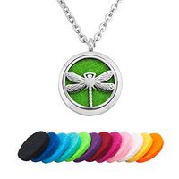 Jesse Ortega Animal Essential Oil Diffuser Necklace for Women Men Aromatherapy Stainless Steel Locket (Dragonfly)