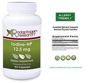 Iodine - HP 12.5 mg | High Potency Iodine Complex| Sodium Iodide Potassium Iodide | 90 Vegetarian Capsules | Adaptogen Research