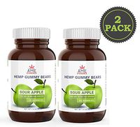 (2000mg) Premium Natural Hemp Sour Apple Gummies for Stress Anxiety Relief Immune Support Brain Heart Health Inflammation Relief Promotes Sleep Calm Made in USA by ame d'essence (Set of 2)