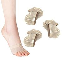 HEALLILY 3 Pairs Ball-of-Foot Cushions Ballet Belly Dance Pads Metatarsal Cushion Covers - Size L (Beige)