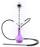 2 hose 28" Purple Hookah shisha nargila bars hookas nargile glass water Vase
