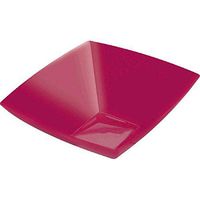 amscan Disposable Premium Plastic Square Bowl in, 12 oz, Raspberry