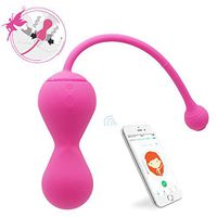 Kegel Exerciser Magic Motion Kegel Ball with APP&Vibration, Suitable for Beginners Waterproof Silicone Ball, Wireless Remote Control USB Charging Bladder Control and Pelvic Floor Contact (PINK2)