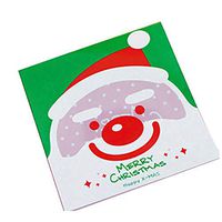 Polytree 100Pcs Christmas Candy Bags Santa Snowman Cellophane Gift Cookie Bags with Self Adhesive Type 2