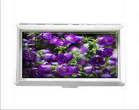 Bells Flowers Focus Macro Petals Purple Design Unisex Stainless Steel Cigarette Holder Case Protection Credit Business Card Storage Box Pocket/Wallet