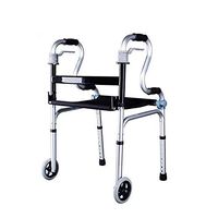 Portable Walker | Aluminum Roller Walker for the Elderly | Adjustable Auxiliary Walk Frame | Non-slip Stable | Lightweight |With Seat|Post-operative Rehabilitation of Disabled and Lower Limbs