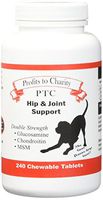 PTC Glucosamine and Chondroitin with MSM for Dogs | Hip and Joint Support and Pain Relief for Arthritis, Veterinarian Approved, 240 Chewable Tablets by Profits to Charity