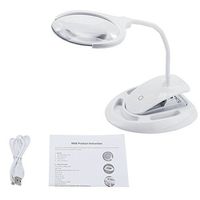 Yuniroom 3D Lighted Magnifier Desk Flexible Silicone Hose Magnifying Loupe Glass Lighted Magnifier Lamp