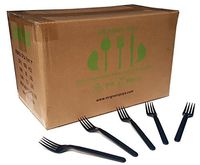 100% Compostable Heavyweight Disposable Forks - 1000CT Value Pack, Bulk CPLA Forks - Eco Friendly Compostable Forks Made from Cornstarch