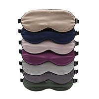 100% Natural Silk Sleep Eye Mask with Elastic Strap, Extremely Soft & Smooth, Blindfold for Full Night Sleep, Travel, Nap (Random Color, Pack of 7)