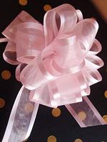 POSHNPRETTY 6" Arabesque Sheer Ribbon w/Satin Edge Pull Bow 18 Loops by 1.5" - Packs of 12 (Pink)
