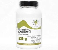Norwegian Cod Liver Oil Concentrate 500mg ~ 200 Capsules - No Additives ~ Naturetition Supplements