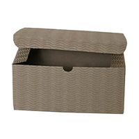 JAM PAPER Gift Box with Corrugated Waves - 8 x 8 x 3 1/2 - Black Kraft - Sold Individually