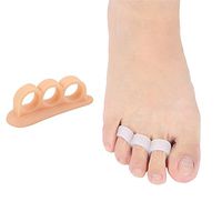 VIEEL 6 Pieces Hammer Toe Cushion - Hammer Toe Gel Pads Corrector & Straightener for Curled, Curved, Claw & Mallet Toe Relief - Right & Left Gel Support Crest Cushion (3 Hole-Beige)