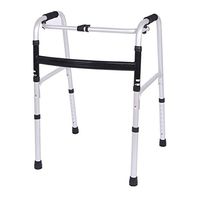 III- Multi-Function Armrest Walker Adjustable Folding Elderly Walking Assistance (Color : Black)
