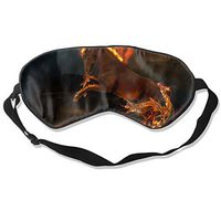 100% Silk Sleep Mask Eye Mask Fire Horse Soft Eyeshade Blindfold with Adjustable Strap for Sleeping Travel Work Naps Blocks Light