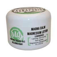 Magnesium Lotion Lemongrass 8 oz. Magna Calm - Now with all Organic Oils including Hemp! - Over 275 mg/tsp of Zechstein Seabed Magnesium Minerals (Lemongrass)