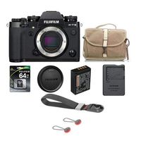 Fujifilm X-T3 Mirrorless Camera Body, Black - Bundle F-5XB Camera Satchel Bag, by Domke, Lexar 64GB Memory Card, Peak Design Camera Cuff Wrist Strap, Charcoal