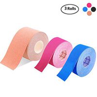 Xinwe Kinesiology Tape Uncut Bulk Rolls Physical Therapeutic Tape for Sports/Athletic/Therepy 3-Pack 2 Inch x 16.4 Feet/ 1Inch x 16.4 Feet