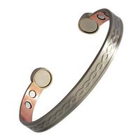 ProExl Reef Duo Pure Solid Copper Magnetic Bracelet with Graphite Finish for Arthritis Relief (7 1/2 inch)
