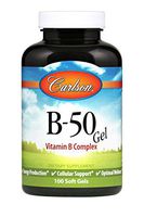 Carlson - B-50 Gels, Vitamin B Complex, Energy Production, Cellular Support & Optimal Wellness, 100 Softgels