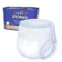 LivDry Adult Incontinence Underwear, Ultimate Comfort Absorbency, Leak Protection, Small, 18-Pack