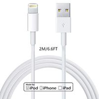 Apple Charger [Apple MFi Certified] Lightning to USB Cable Compatible iPhone X/8/7/6s/6/plus/5s/5c/SE,iPad Pro/Air/Mini,iPod Touch(White 2M/6.6FT) Original Certified