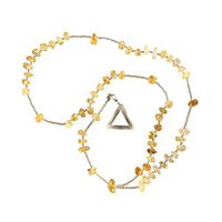 CrystalClear Citrine Rosary - Triangle Pendant Miracles Healing - Prayer Bead Necklace - Powerful Blessed - Brazilian Hand Faceted Natural Crystal