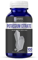 Ahana Nutrition Potassium Citrate for Kidney Health and Nervous System (99mg – 100 Capsules)