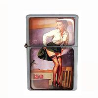 Wind Proof Dual Torch Refillable Lighter Pin Up Girl Design-018