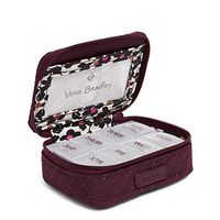 Vera Bradley Women's Microfiber Travel Pill Case, Mulled Wine, One Size