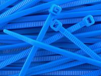 8 Inch Fluorescent Blue Standard Nylon Zip Tie - 100 Pack
