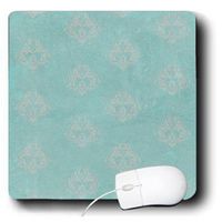 3dRose LLC 8 x 8 x 0.25 Inches Mouse Pad, Gray Damask on Blue (mp_44286_1)