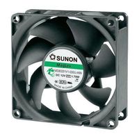 Sunon Fans ME80251V1-000U-A99 FAN; DC; 12V; 41CFM; 1.7W; 3200RPM; 33DBA; VAPO BEARING; HIGH SPEED; AUTORESTART; 80X25 (1 piece)