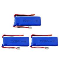 Leoie 7.4V 900mAh Lithium Battery for XK X520 XK X420 6 Channels Brushless Aileron 3D Stunt Helicopter Accessories 3pcs